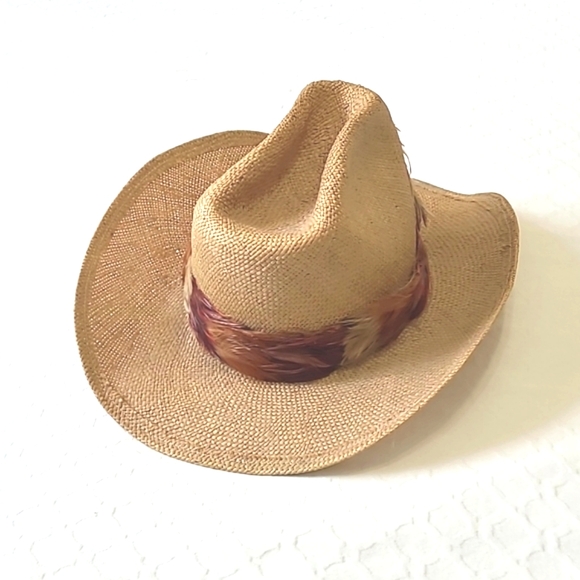 Levi's Straw Cowboy Hat With Feathered Band - Picture 5 of 10